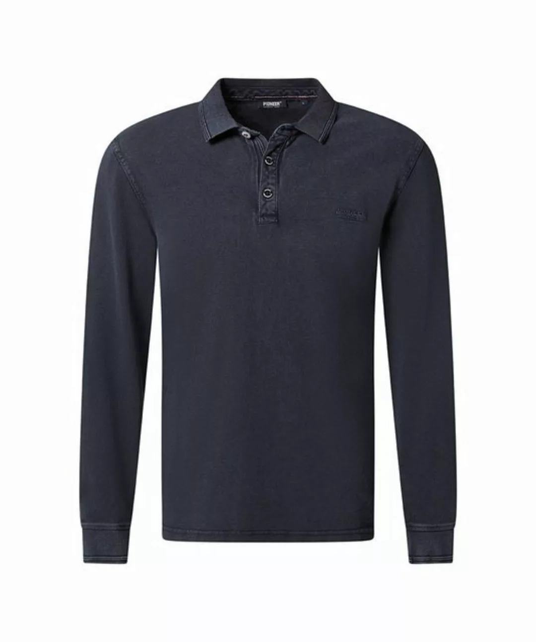 Pioneer Authentic Jeans Langarm-Poloshirt mit Kragen und Knopfleiste günstig online kaufen