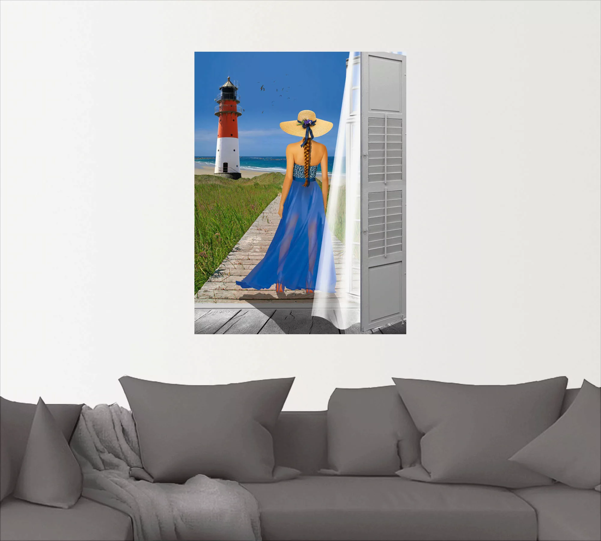 Artland Wandbild "Urlaub am Meer", Frau, (1 St.), als Poster, Wandaufkleber günstig online kaufen