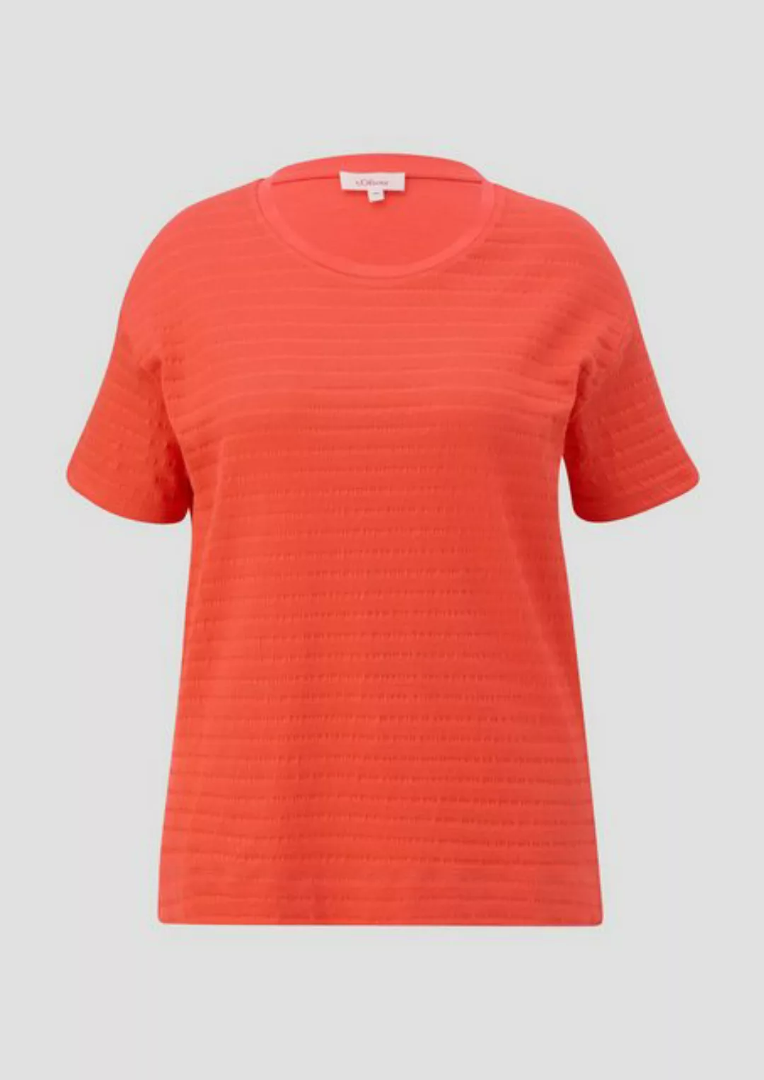 s.Oliver Kurzarmshirt T-Shirt mit Musterstruktur günstig online kaufen