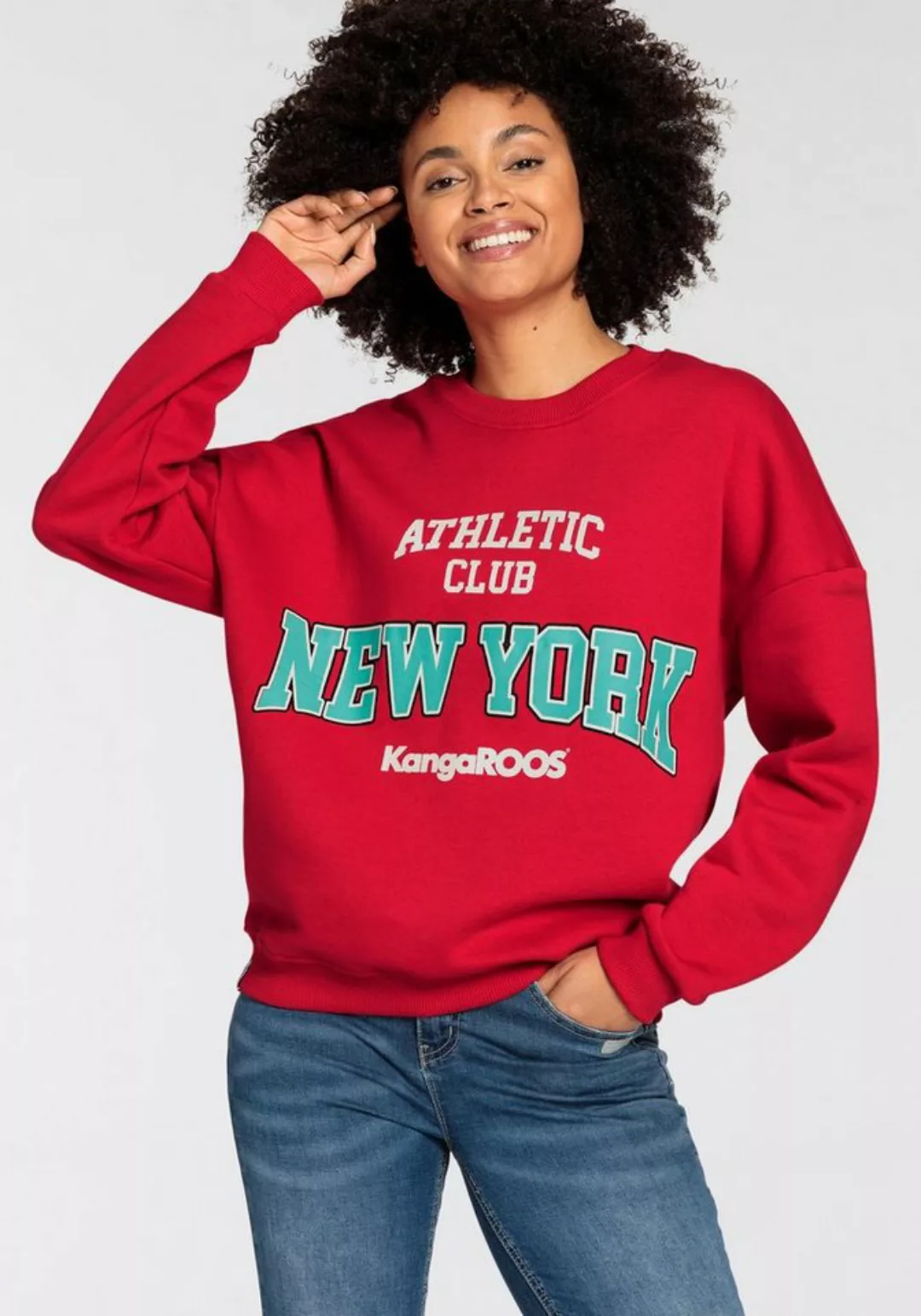 KangaROOS Sweatshirt mit großem Logodruck im College-Style günstig online kaufen