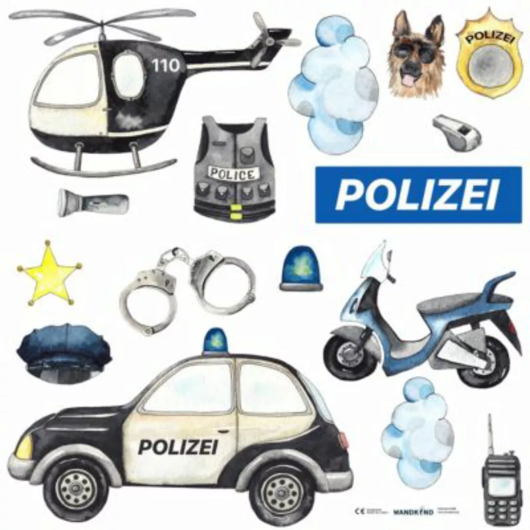 WANDKIND Wandtattoo Polizei Set V339 bunt Gr. 50 x 50 günstig online kaufen
