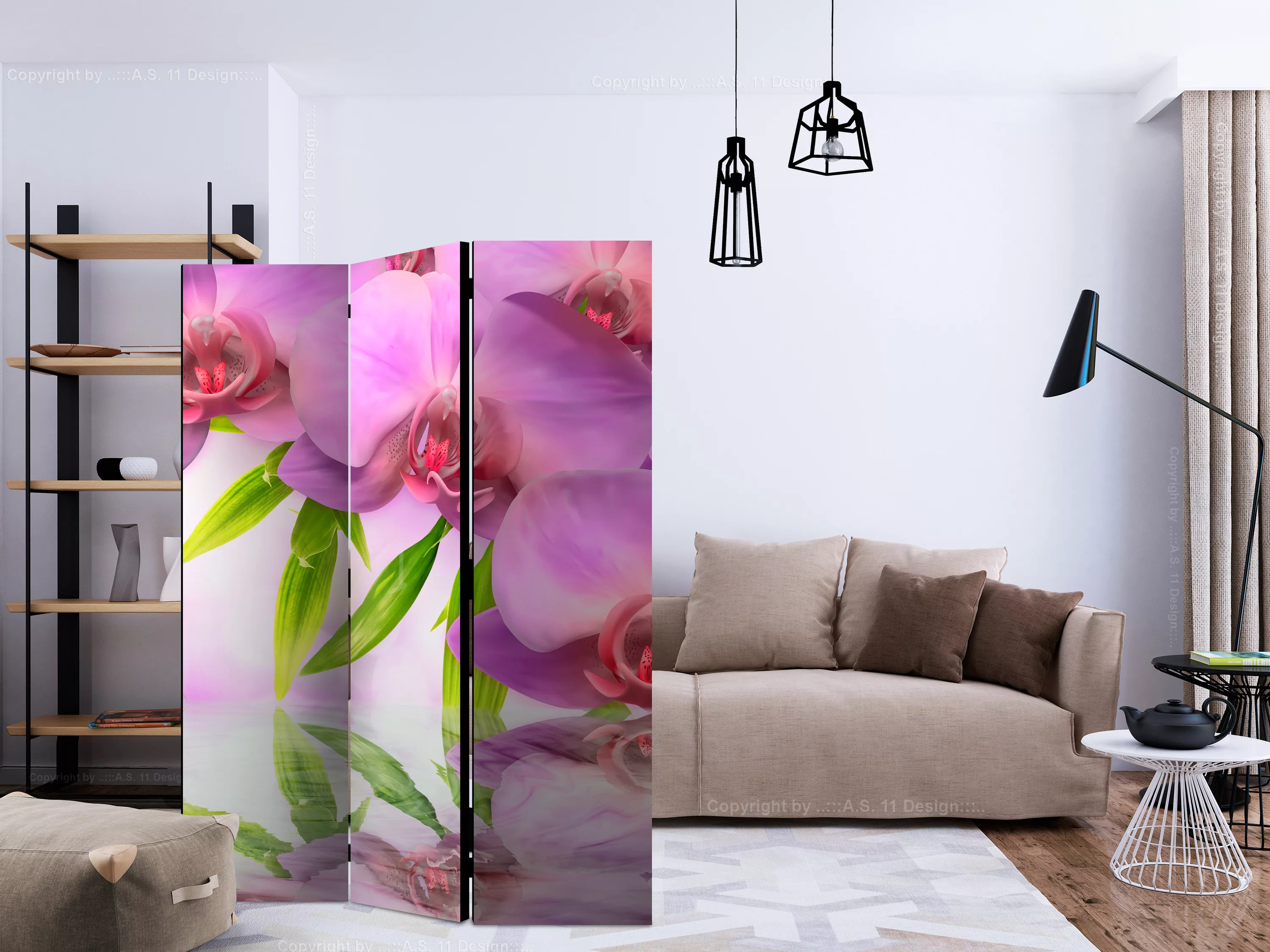 3-teiliges Paravent - Orchid Spa [room Dividers] günstig online kaufen