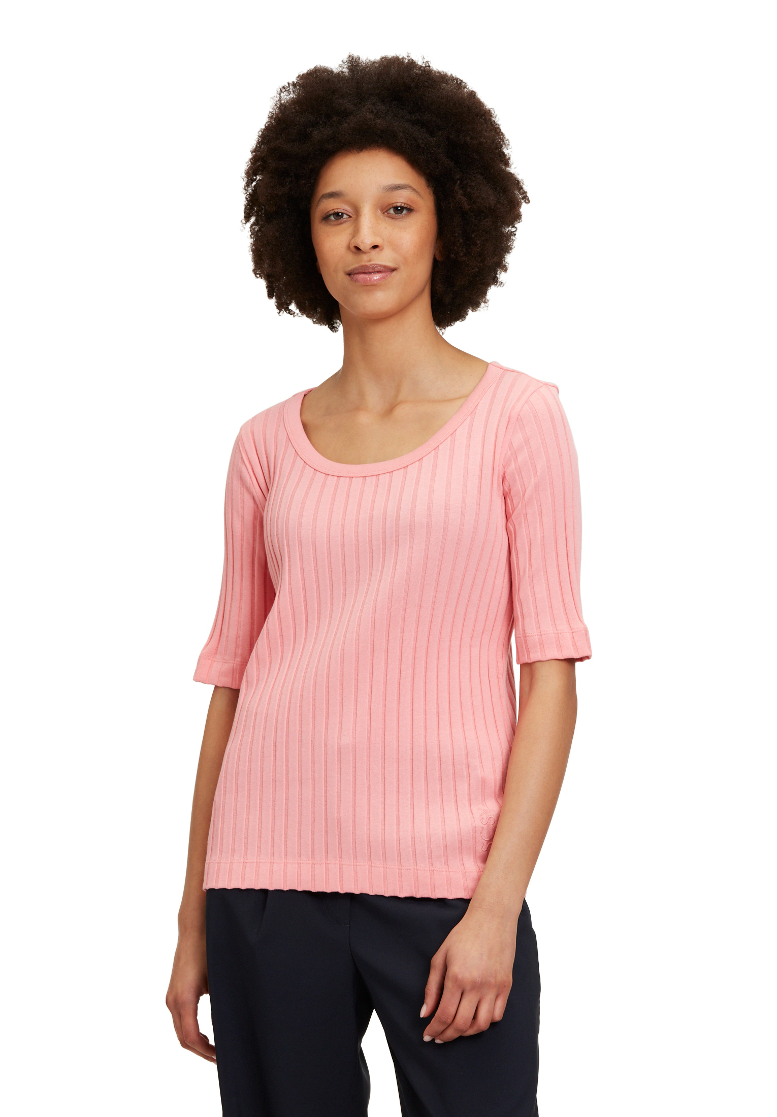 Betty Barclay Kurzarmshirt "Betty Barclay Basic Shirt mit Rippenstruktur", günstig online kaufen