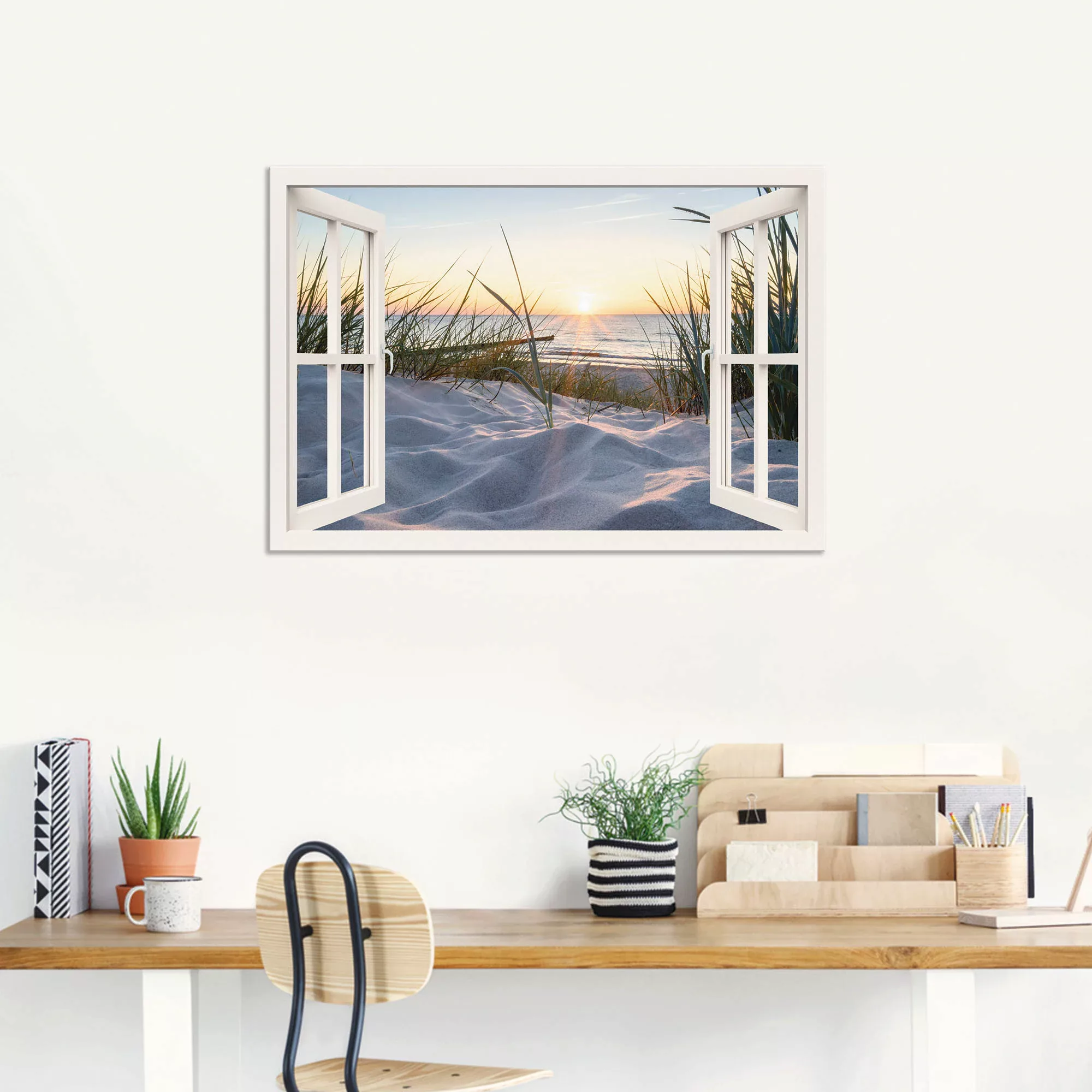 Artland Wandbild "Ostseestrand durchs Fenster", Meer Bilder, (1 St.), als A günstig online kaufen