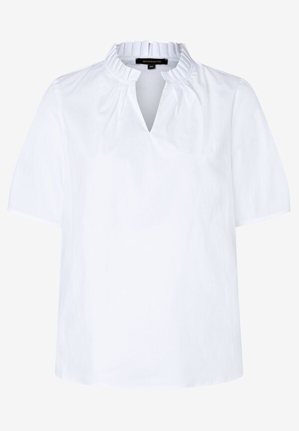 Bluse mit Fältchen-Stehkragen, weiß, Sommer-Kollektion günstig online kaufen