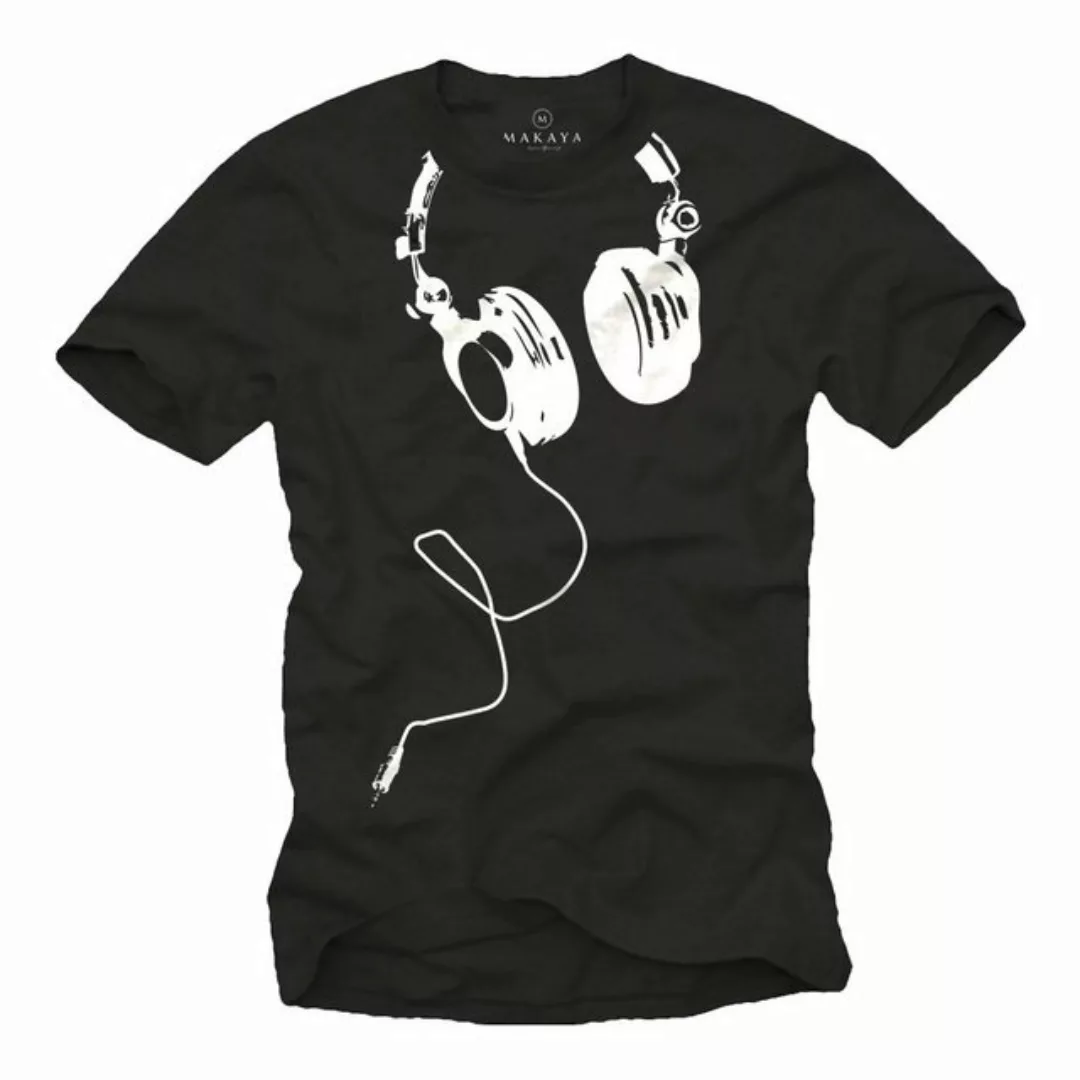MAKAYA Print-Shirt Herren Musik T-Shirt DJ Kopfhörer Headphones Bandshirt M günstig online kaufen