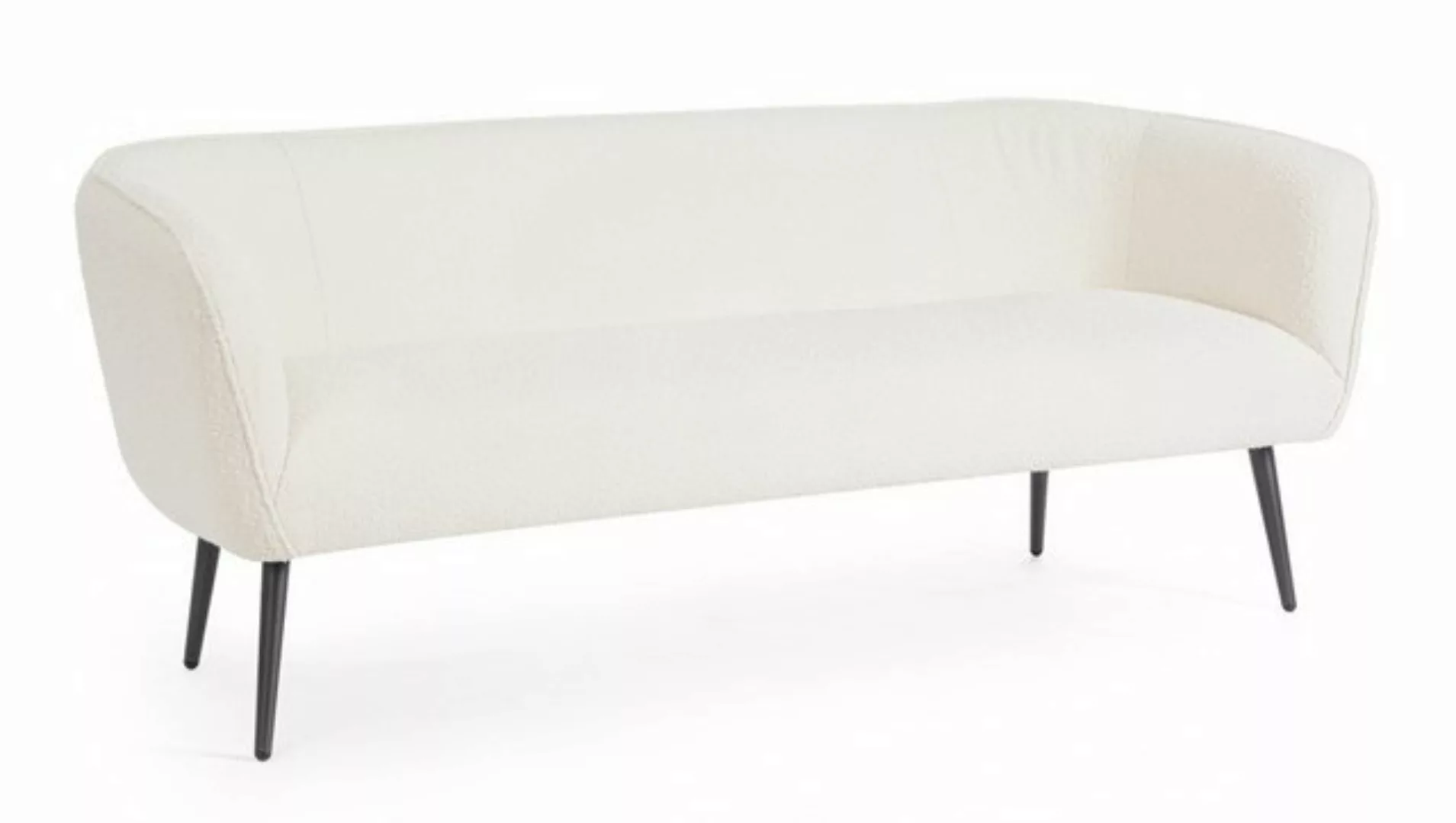 Natur24 Sofa 3Sitzer Sofa Avril 175x70x68 Weiß Stoff Boucleoptik Stahlbeine günstig online kaufen