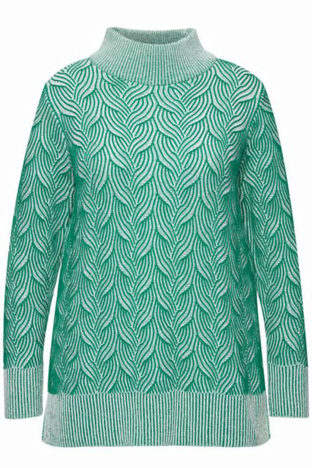 Ulla Popken Strickpullover Pullover Zopfmuster Langarm Biobaumwolle günstig online kaufen