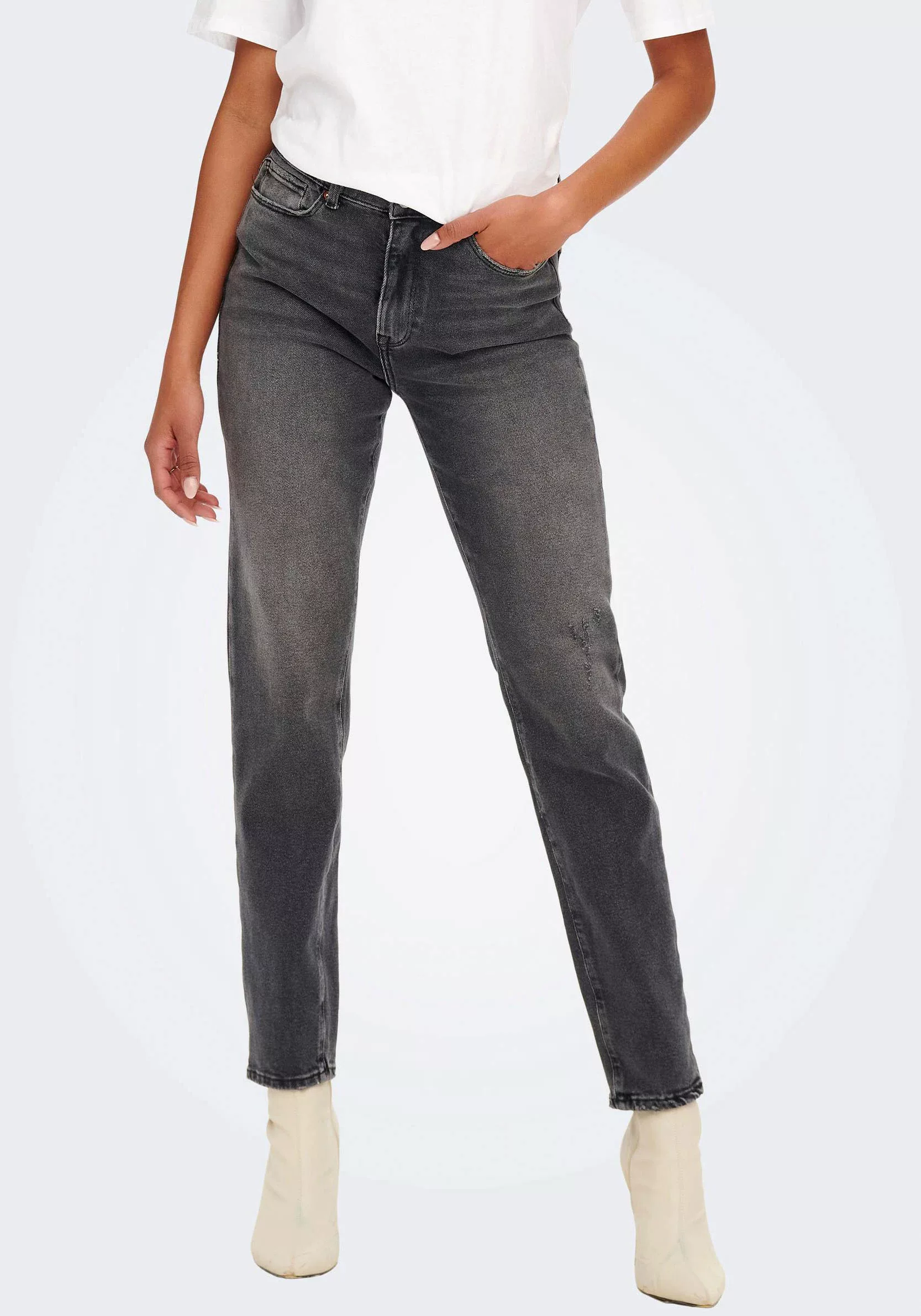 ONLY Straight-Jeans "ONLEMILY STRETCH HW ST ANK CRO614" günstig online kaufen