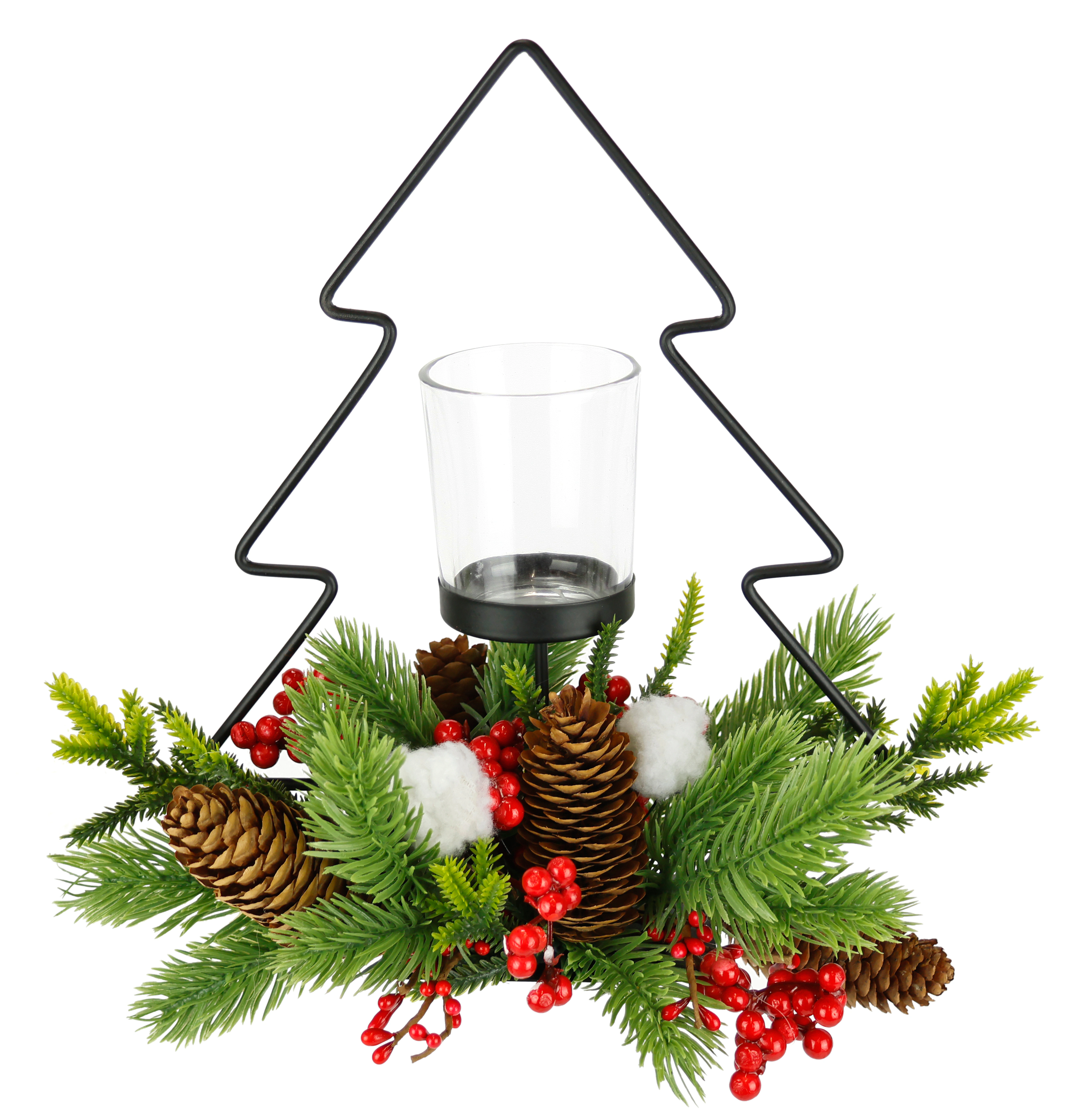 I.GE.A. Teelichthalter "Dekofigur Metall-Tannenbaum mit Glaseinsatz", (1 St günstig online kaufen