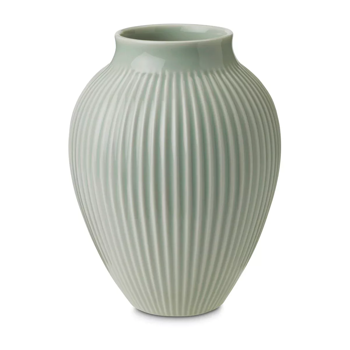 Knabstrup Vase geriffelt 20cm minzgrün günstig online kaufen