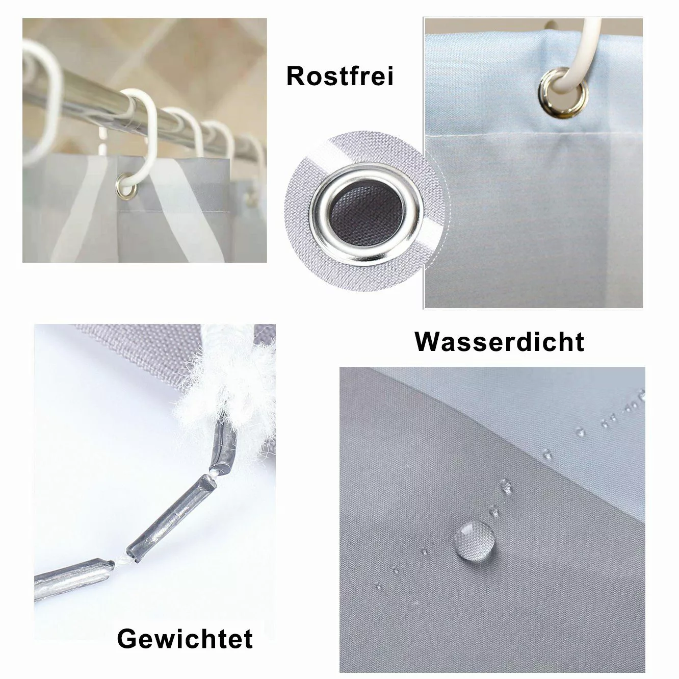 Fanci Home Duschvorhang Wassertropf Polyester Anti-Schimmel günstig online kaufen
