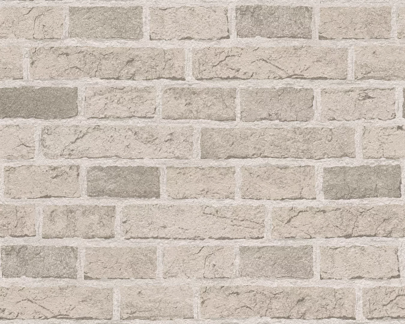 Bricoflor Mauertapete in Hellgrau und Beige Moderne Steinoptik Tapete aus P günstig online kaufen
