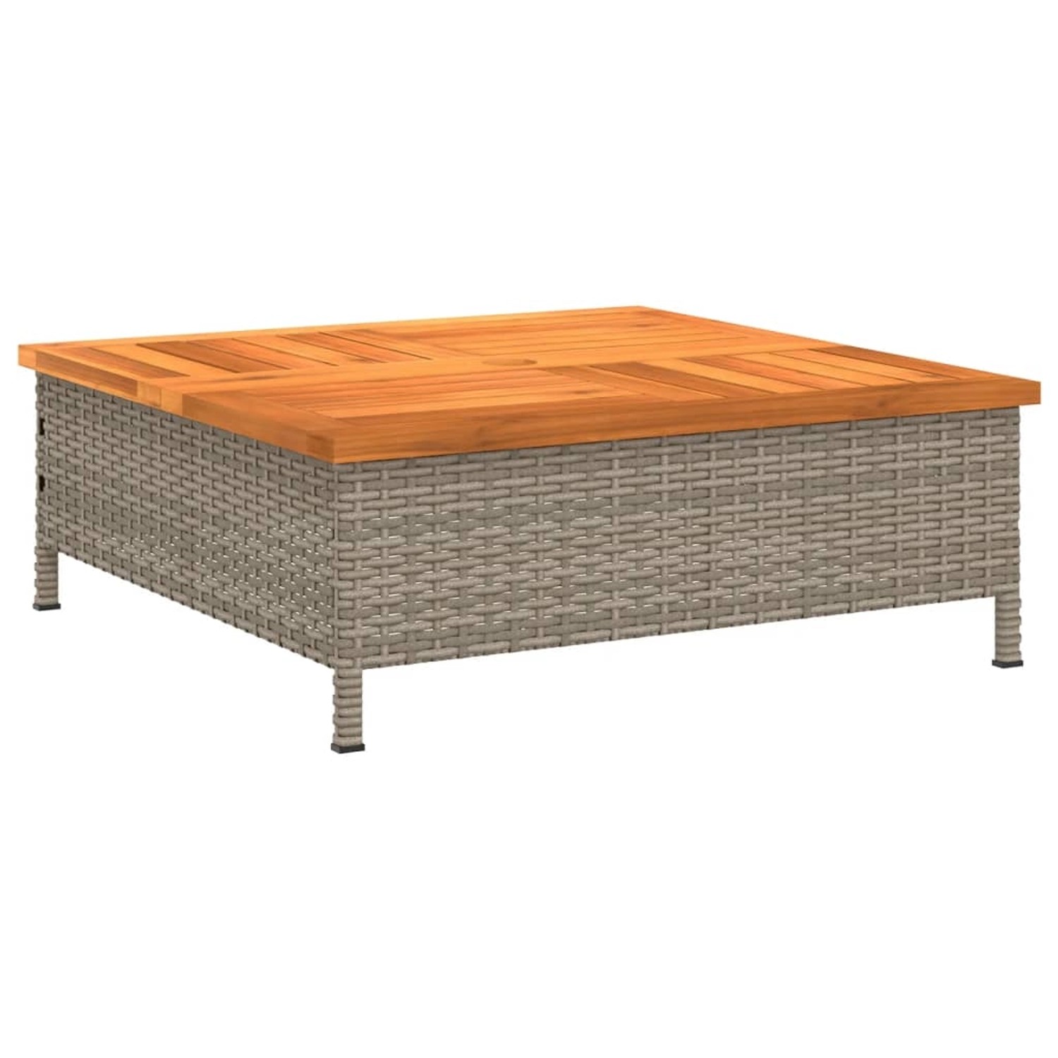 vidaXL Gartentisch Grau 70x70x25 cm Rattan und Akazienholz 3281630 günstig online kaufen