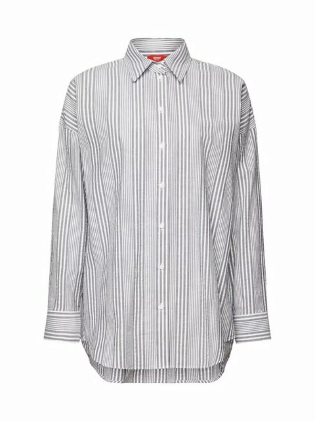 Esprit Langarmbluse Oversized Seersucker-Hemd, 100 % Baumwolle günstig online kaufen