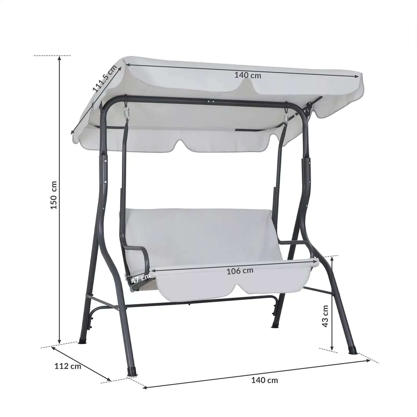 Casaria Hollywoodschaukel, 1 tlg., 2 Sitzer günstig online kaufen