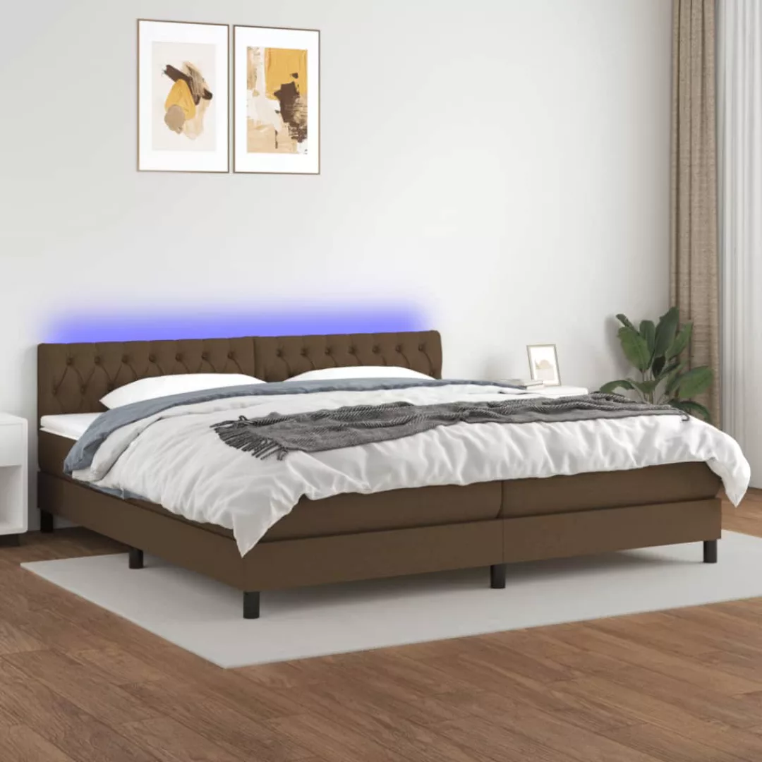 vidaXL Bettgestell Boxspringbett mit Matratze LED Dunkelbraun 200x200 cm St günstig online kaufen