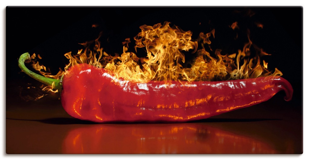 Artland Wandbild "Roter scharfer Chilipfeffer", Lebensmittel, (1 St.), als günstig online kaufen