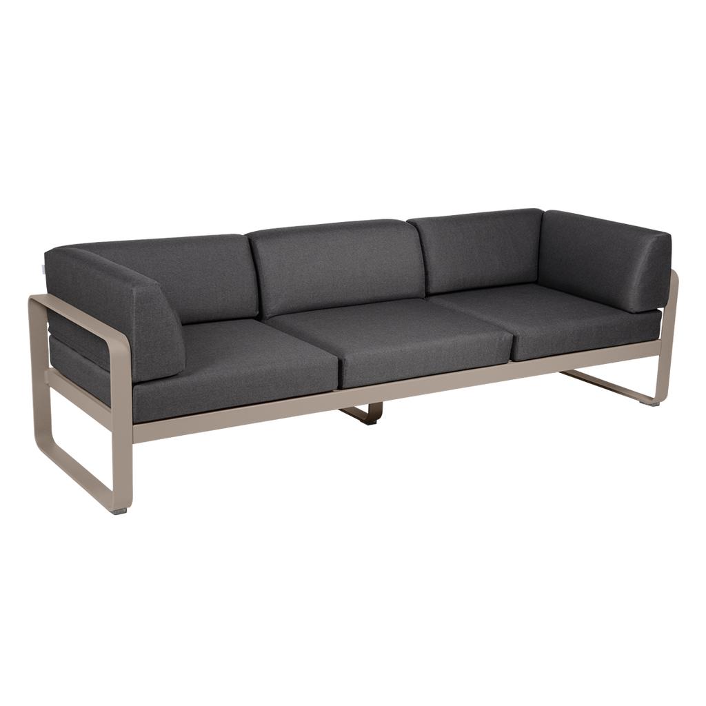 Bellevie 3-Sitzer Club Sofa Outdoor 14 Muskat A3 Graphitgrau günstig online kaufen