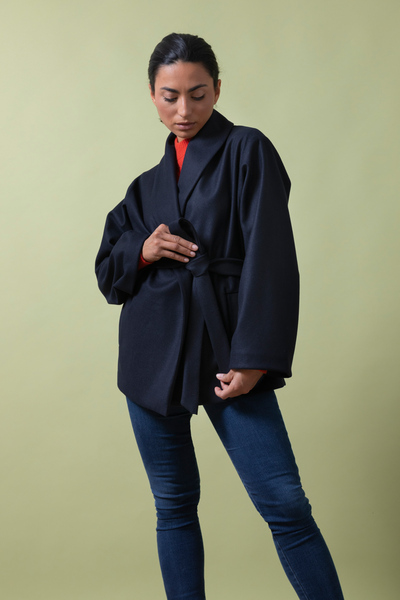 Kimono-mantel Ginko Aus Recycelter Wolle günstig online kaufen