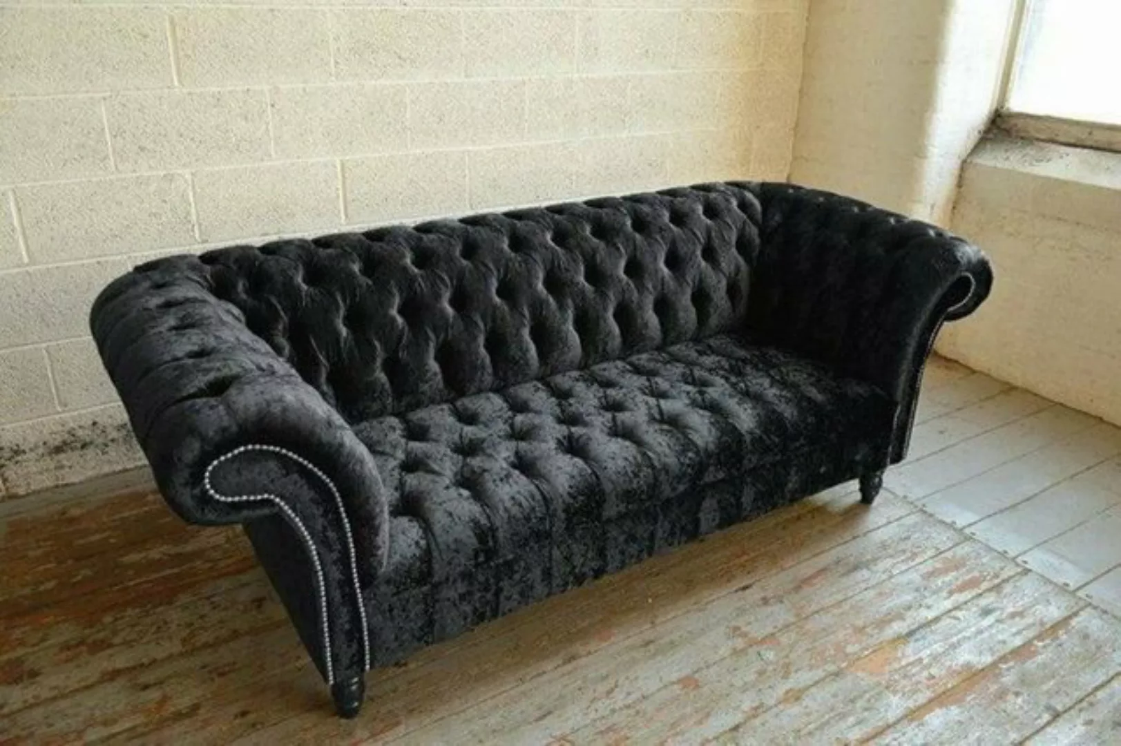 JVmoebel Chesterfield-Sofa, Chesterfield 3 Sitzer Couch Polster Sitz Textil günstig online kaufen