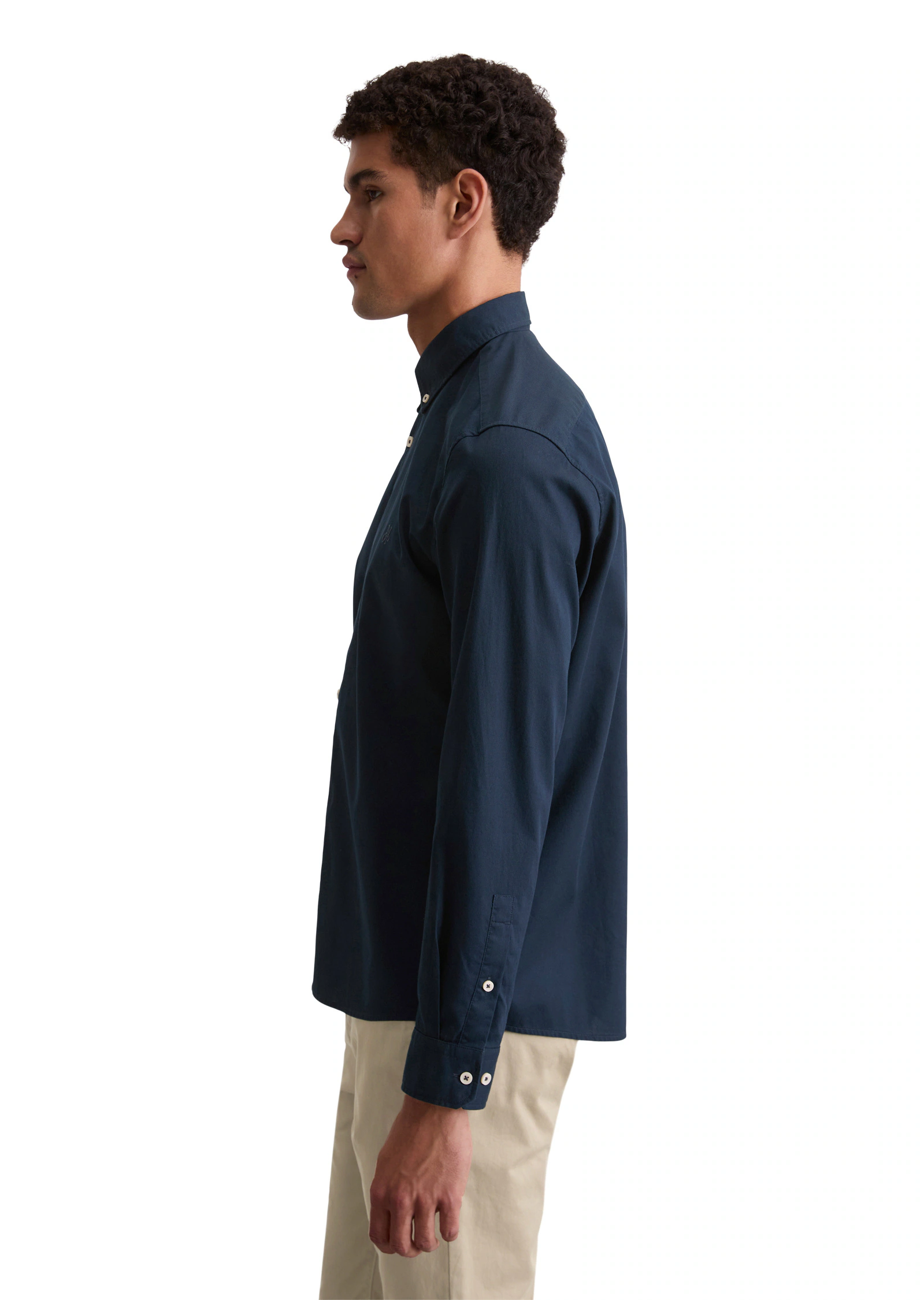 Marc OPolo Langarmhemd, regular fit aus Bio-Baumwolle, Button-down-Kragen, günstig online kaufen