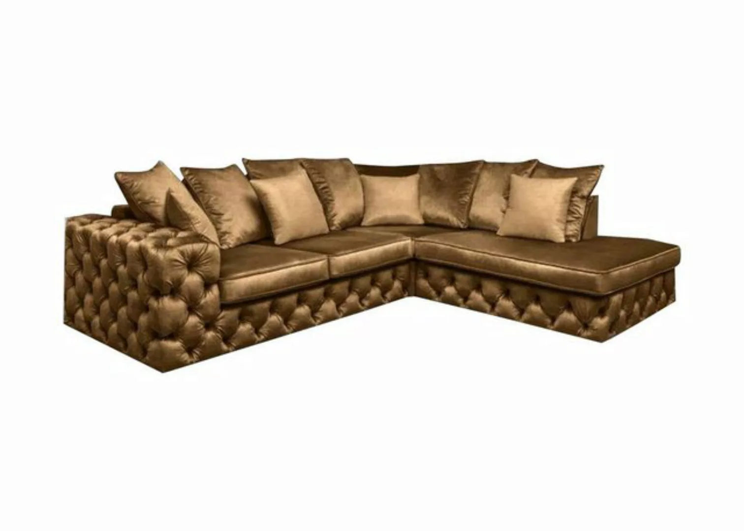 Xlmoebel Ecksofa Ecksofa L-Form Wohnlandschaft Polster Textil Chesterfield, günstig online kaufen