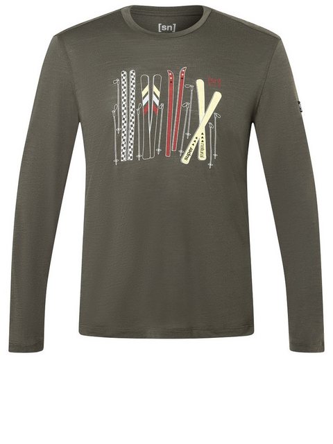 SUPER.NATURAL Sweatshirt für Herren, Merino FOURSKI Ski Motiv, atmungsaktiv günstig online kaufen