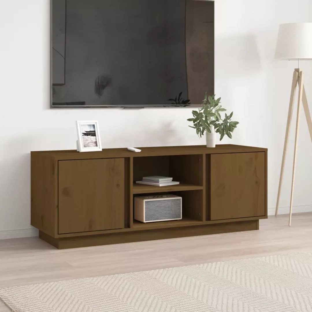 Vidaxl Tv-schrank Honigbraun 110x35x40,5 Cm Massivholz Kiefer günstig online kaufen