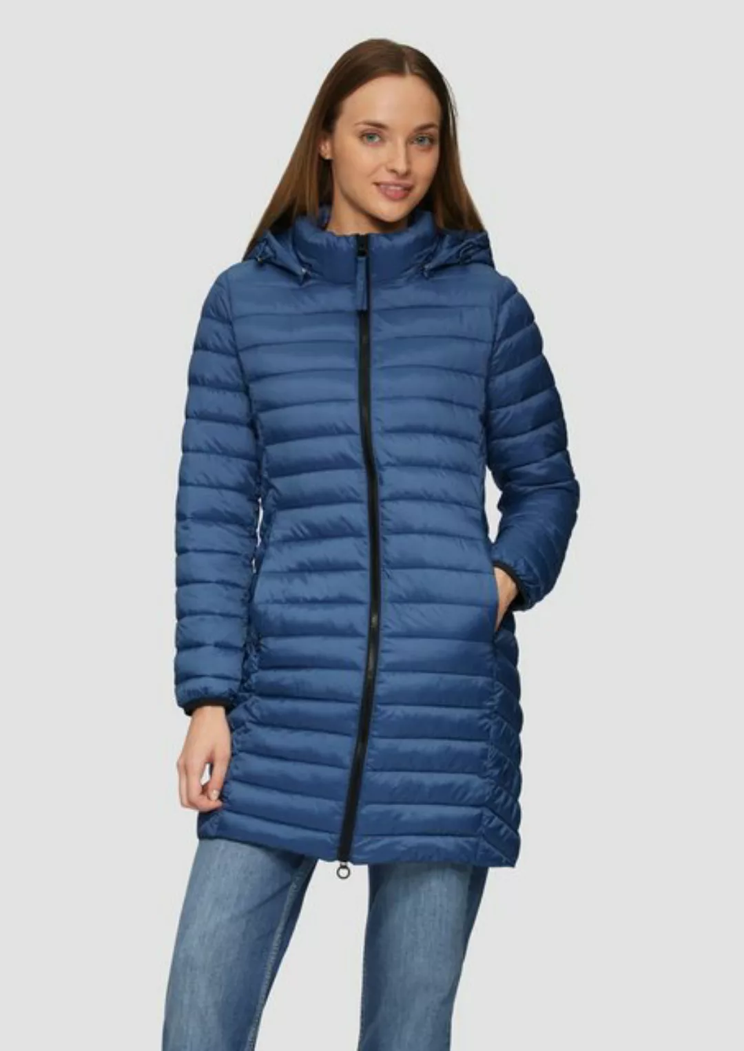 s.Oliver Funktionsmantel Lange Steppjacke mit abnehmbarer Kapuze im Slim Fi günstig online kaufen