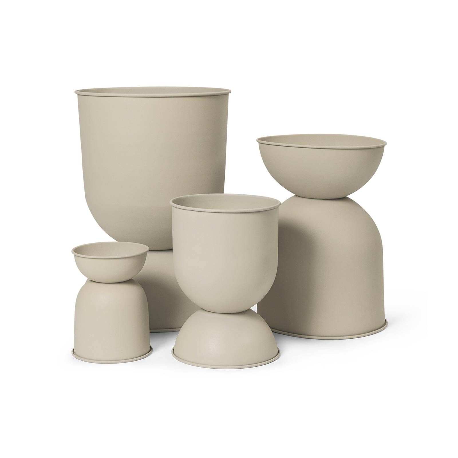 ferm LIVING Blumentopf Hourglass, beige, Ø 21 cm, wendbar günstig online kaufen