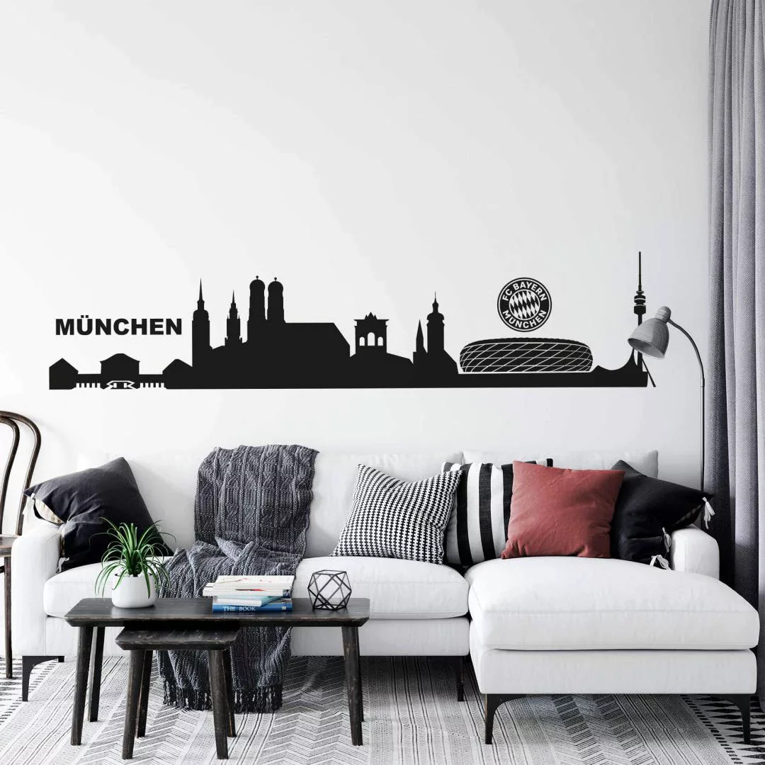 Wall-Art Wandtattoo "Fußball München Skyline mit Logo", (1 St.), selbstkleb günstig online kaufen