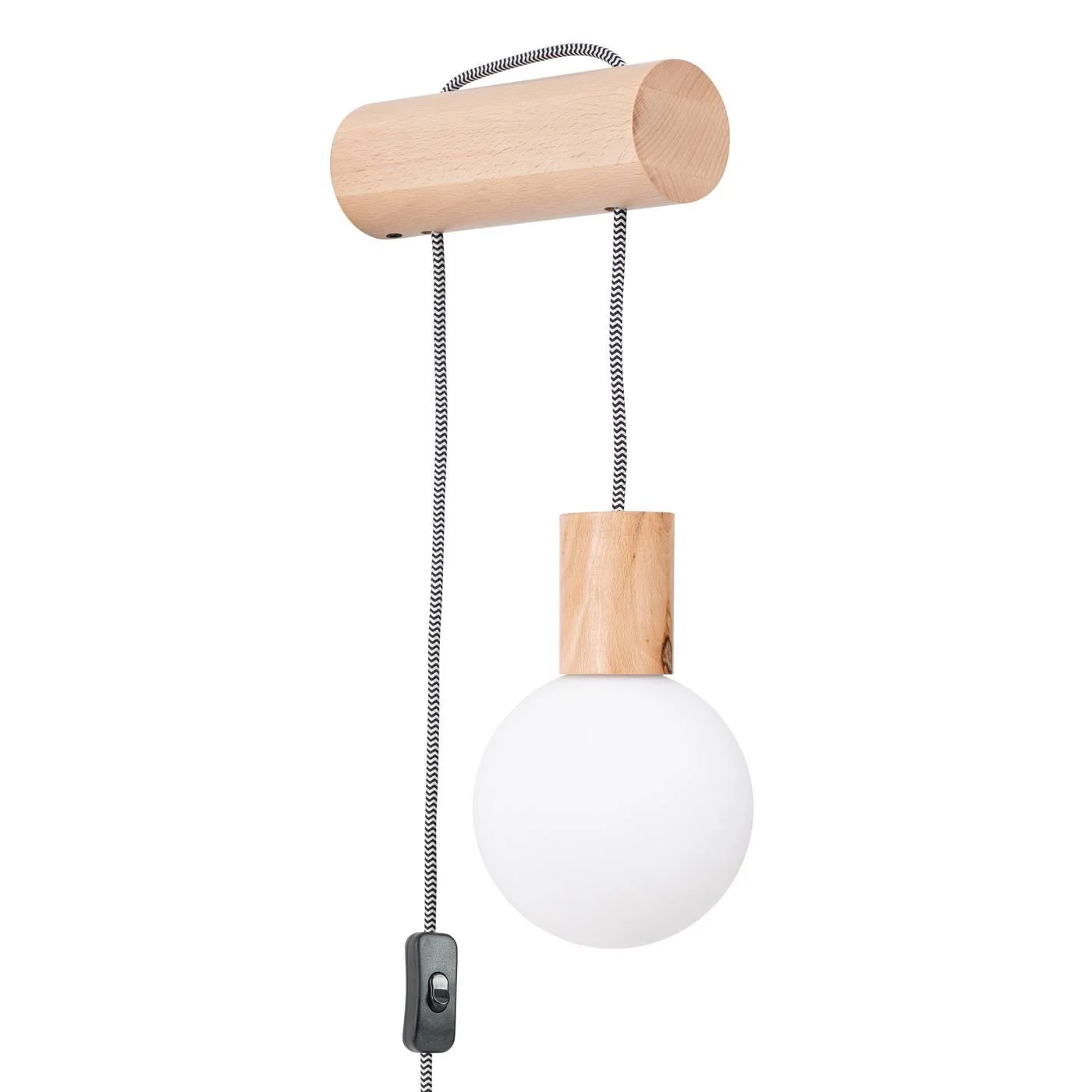 Wandleuchte Nimbi, Holz hell, Höhe 67 cm, Holz/Glas günstig online kaufen