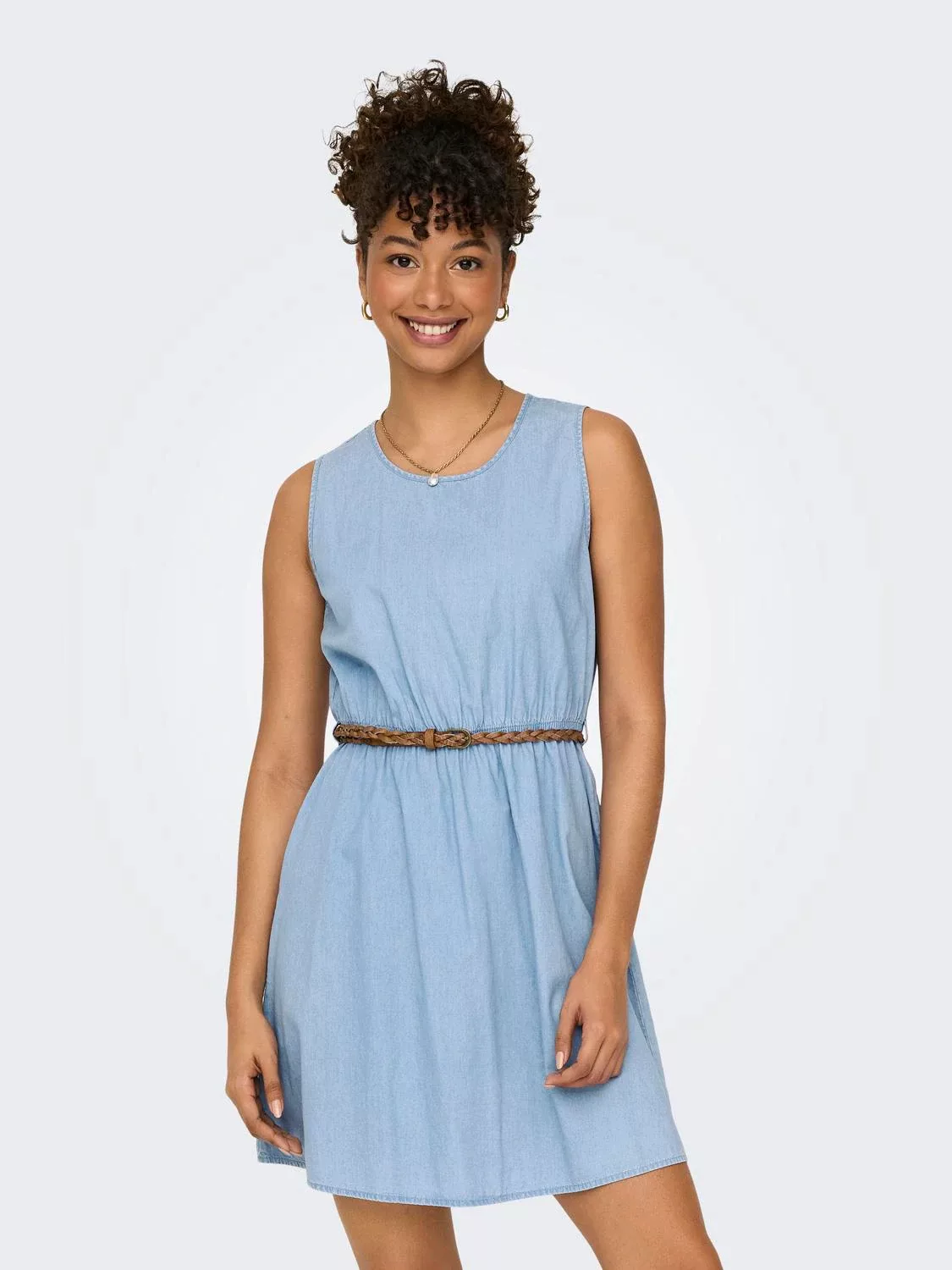 ONLY Jeanskleid "ONLBEA S/L BRAIDED BELT DRESS DNM FS" günstig online kaufen