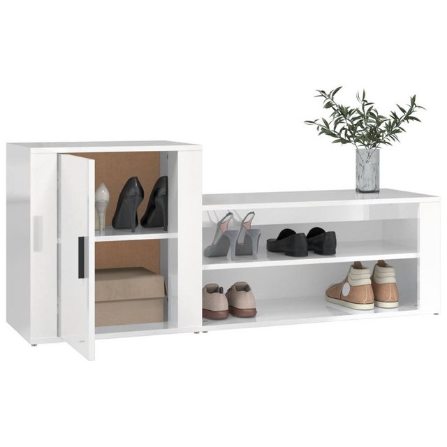 vidaXL Schuhschrank Schuhschrank Hochglanz-Weiß 130x35x54 cm Spanplatte Sch günstig online kaufen