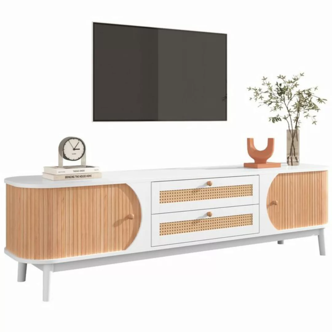 OKWISH TV-Schrank Lowboard (TV-Schrank mit Türen und Schubladen, TV-Ständer günstig online kaufen