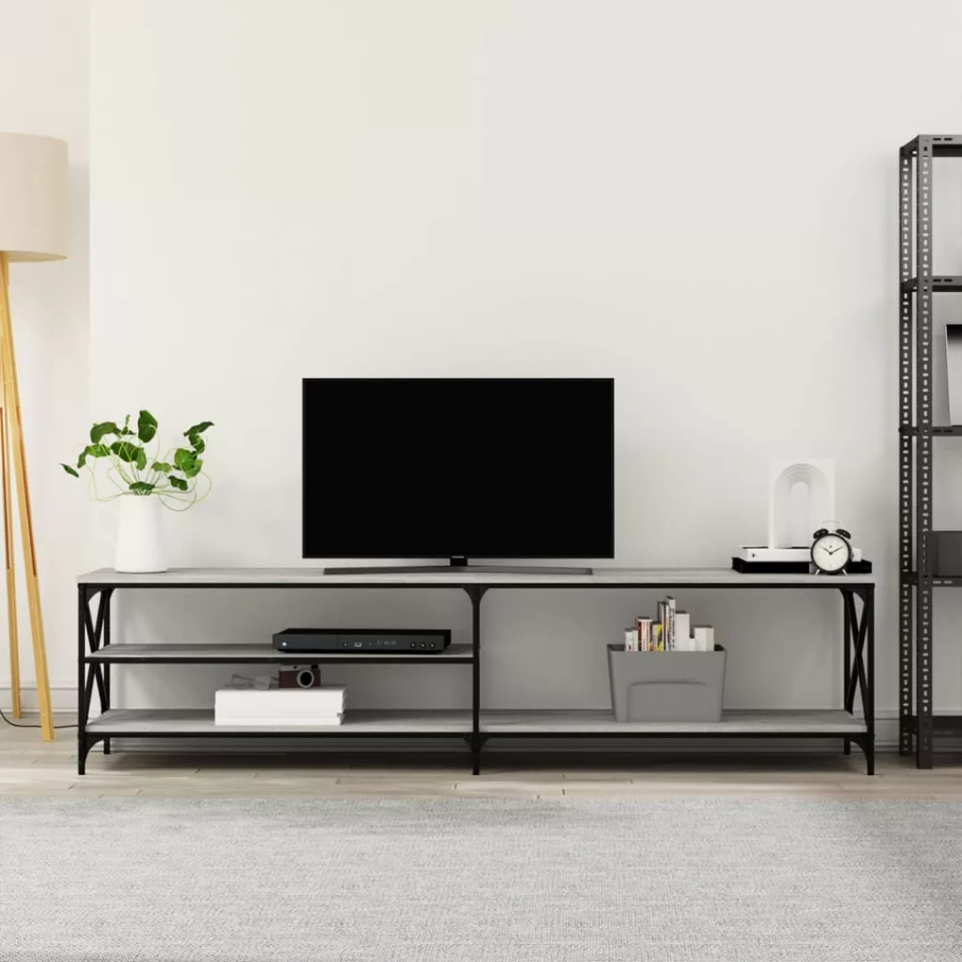 Vidaxl Tv-schrank Grau Sonoma 200x40x50 Cm Holzwerkstoff Und Metall günstig online kaufen