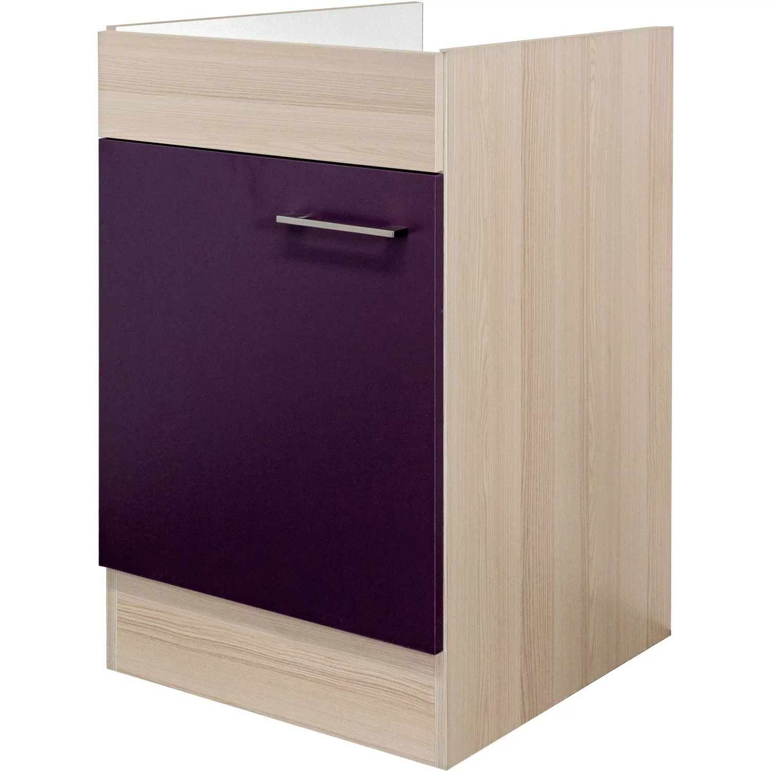 Flex-Well Exclusiv Spülen-Unterschrank Focus 50 cm Akazie-Aubergine-Akazie günstig online kaufen