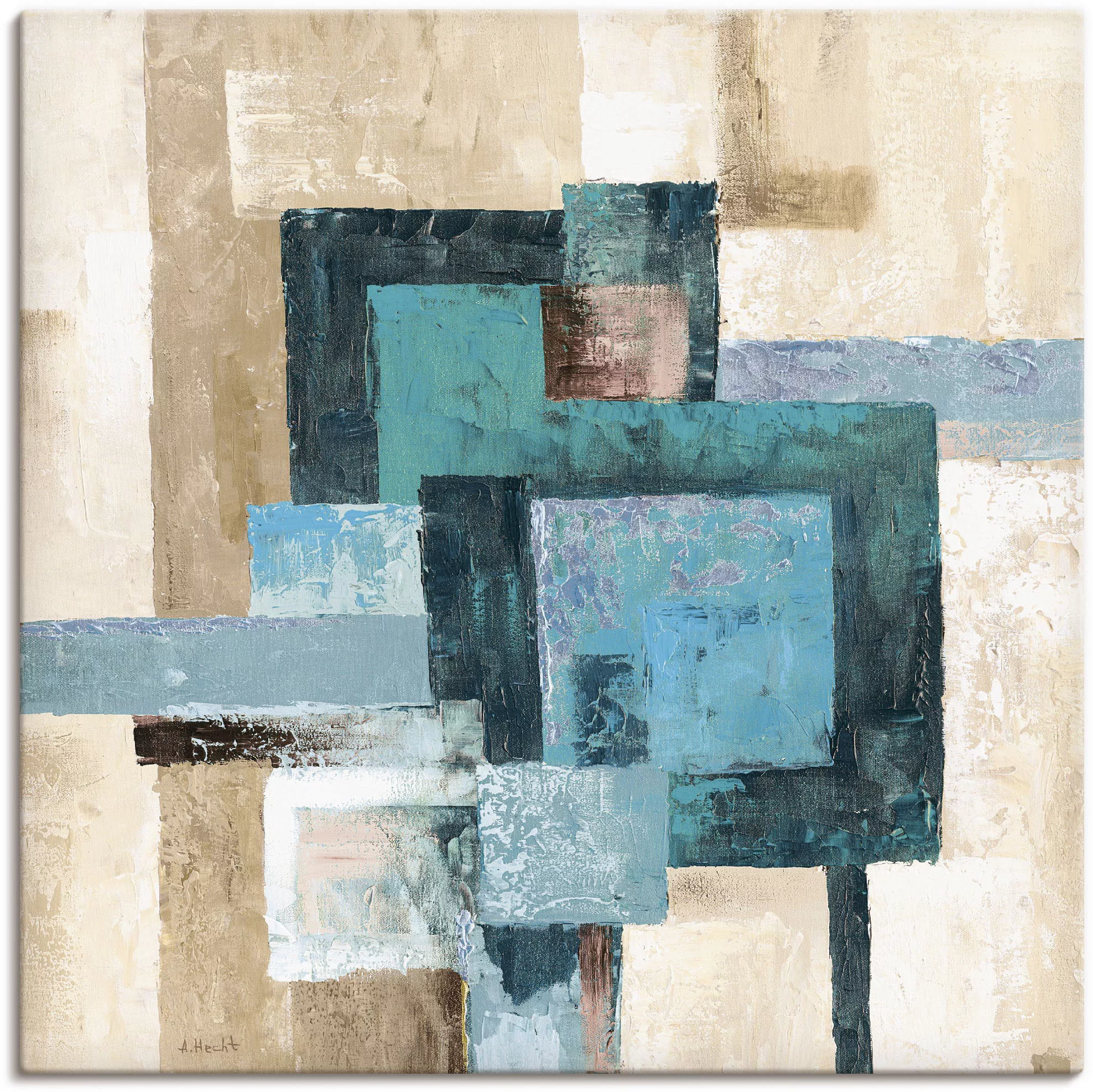 Artland Wandbild "Abstrakte Karos", Muster, (1 St.) günstig online kaufen