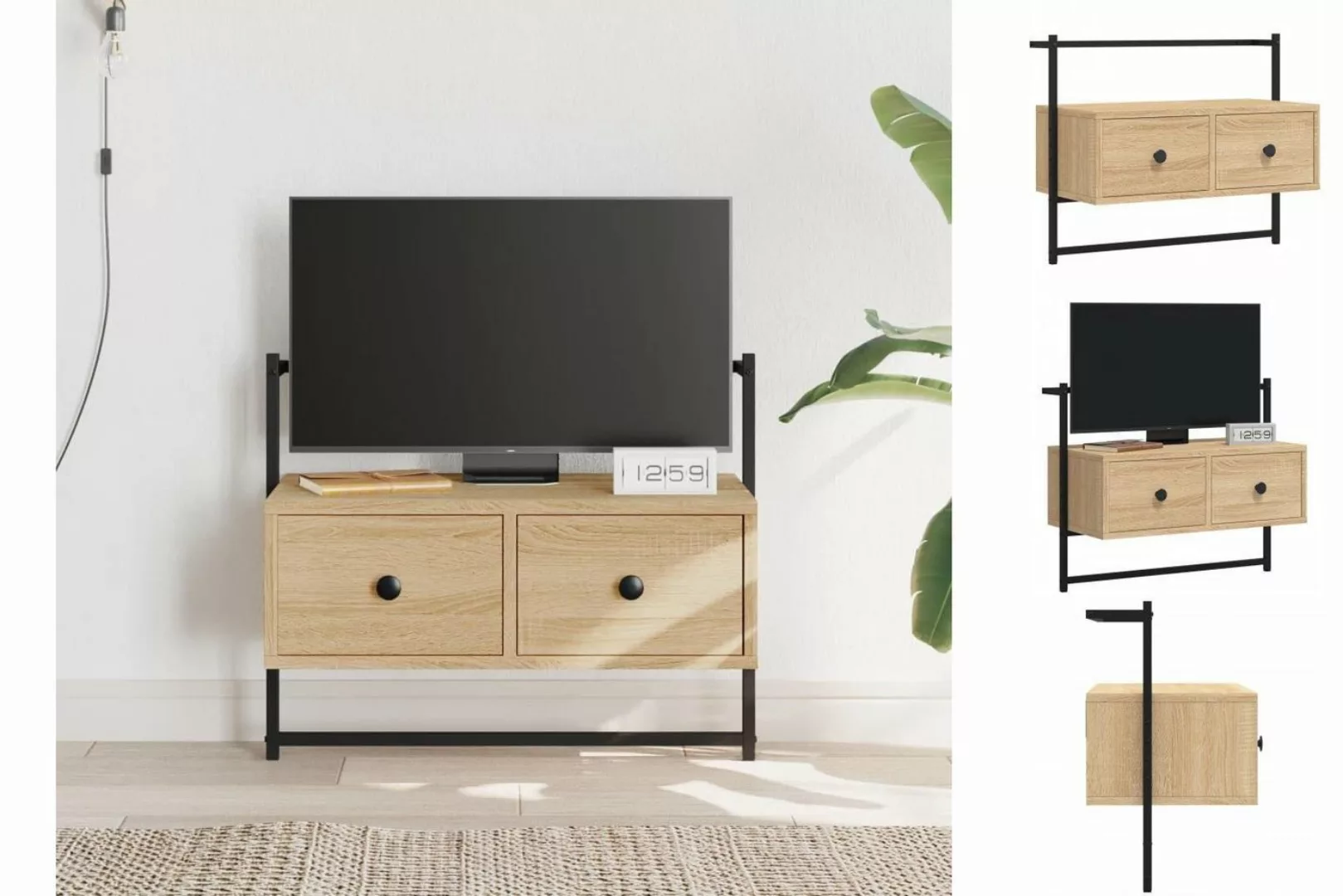 vidaXL TV-Schrank TV-Wandschrank Sonoma-Eiche 60,5x30x51 cm Spanplatte TV-L günstig online kaufen