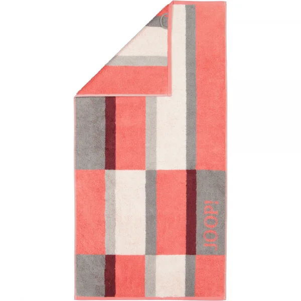 JOOP Shades Checked 1688 - Farbe: coral - 22 - Handtuch 50x100 cm günstig online kaufen