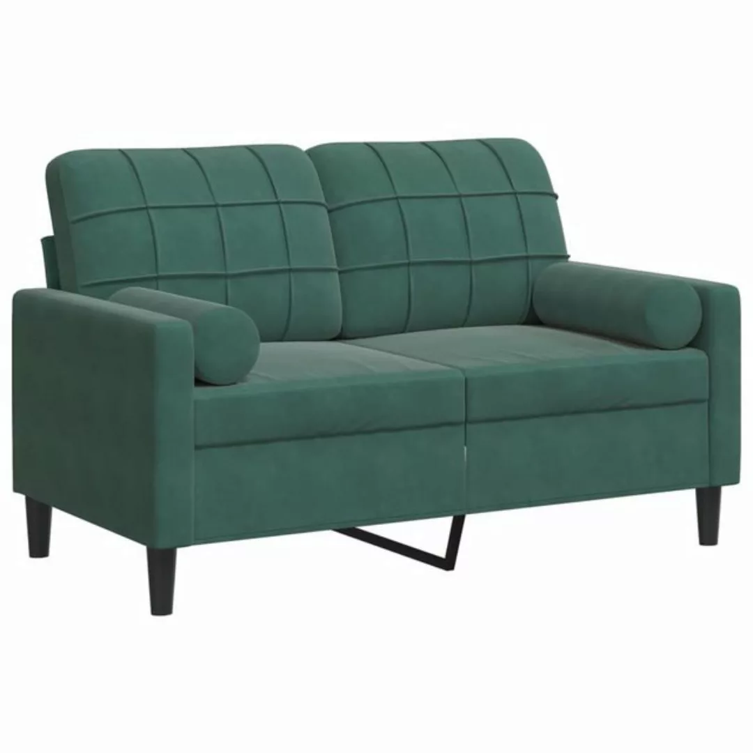 vidaXL Sofa 2-Sitzer-Sofa mit Zierkissen Dunkelgrün 120 cm Samt günstig online kaufen