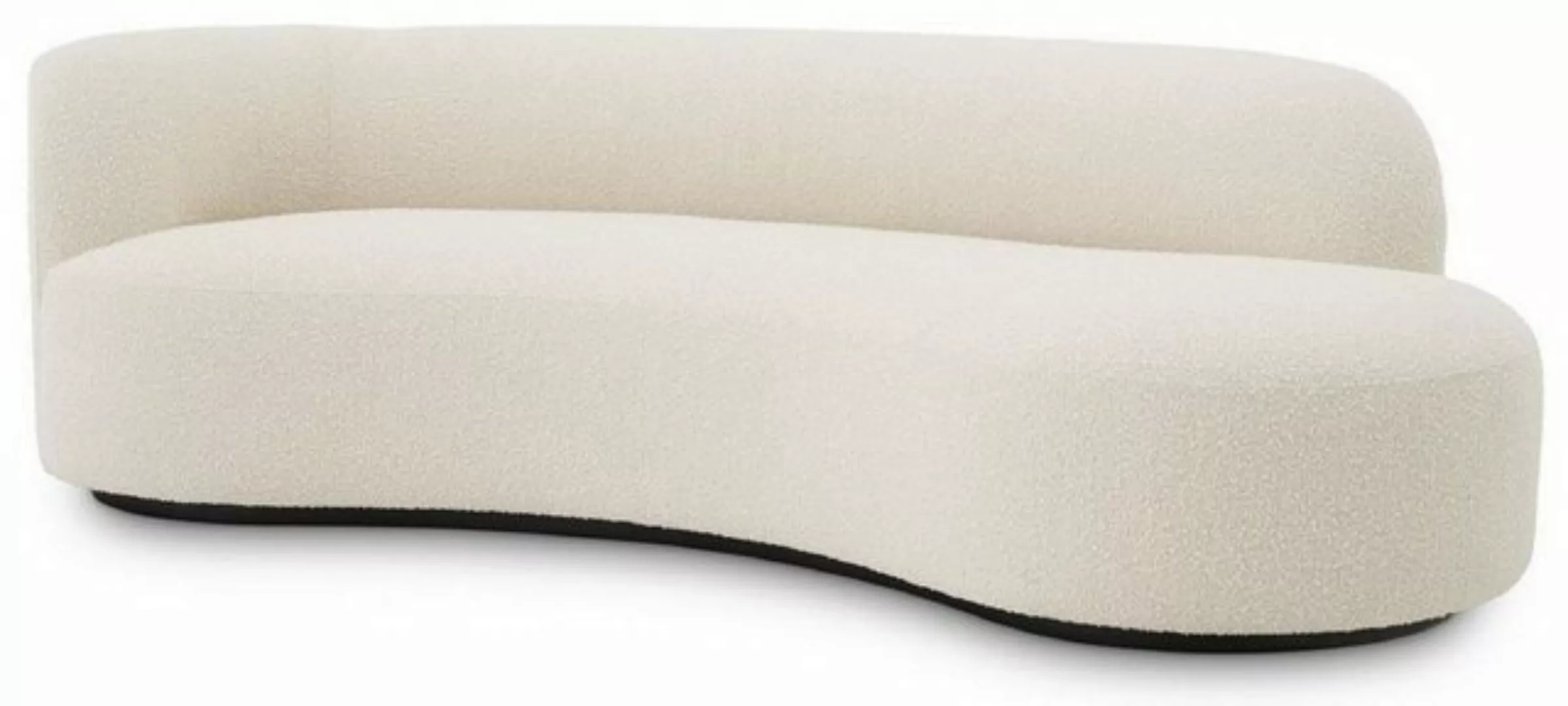 Casa Padrino Sofa Luxus Sofa Creme / Schwarz 230 x 110 x H. 68 cm - Gebogen günstig online kaufen