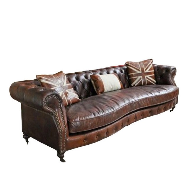 JVmoebel 4-Sitzer Big Sofa Couch Chesterfield 245cm Polster 4 Sitzer Braun, günstig online kaufen