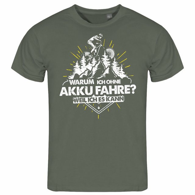 deinshirt Print-Shirt Herren T-Shirt Warum ich ohne Akku fahre - weil ich e günstig online kaufen