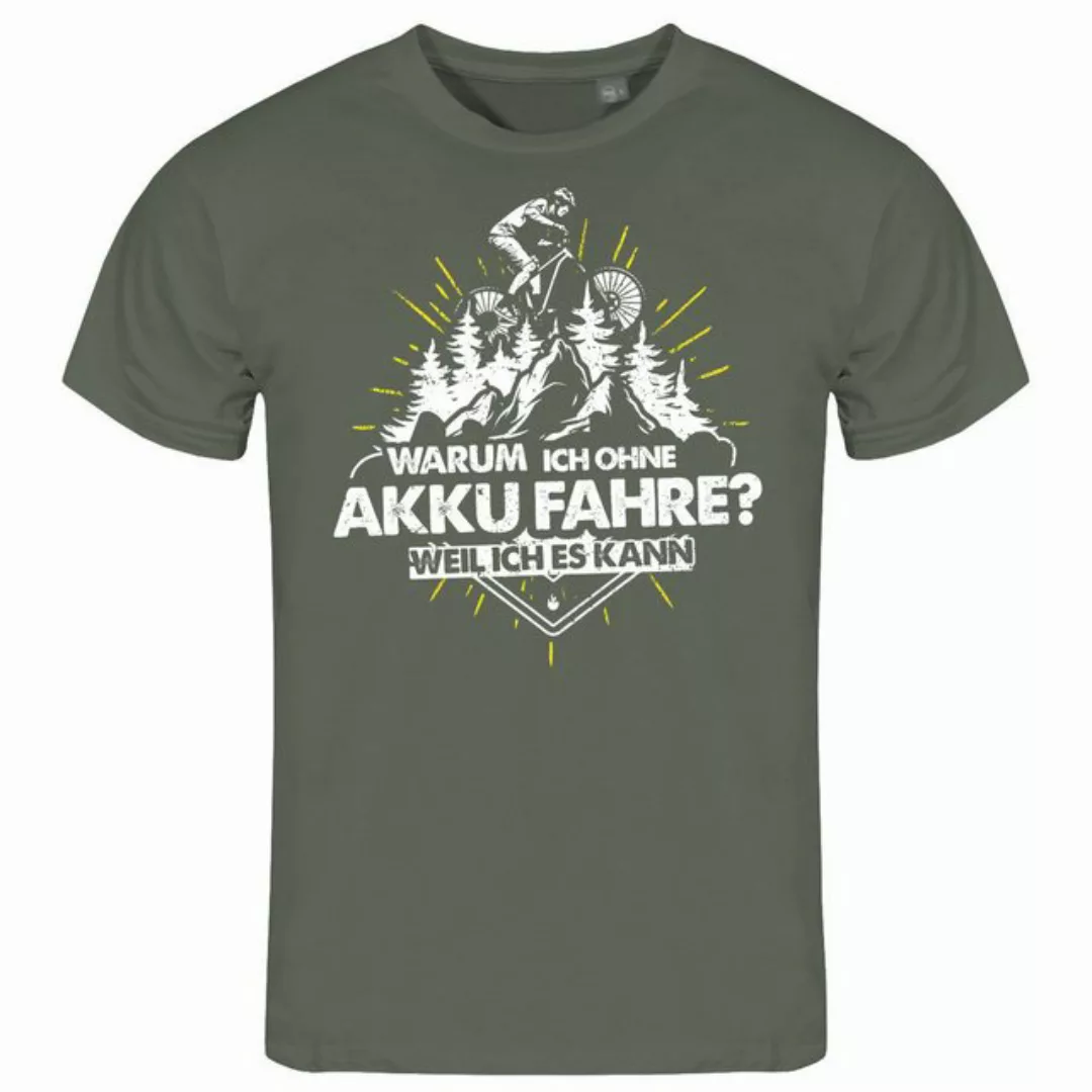 deinshirt Print-Shirt Herren T-Shirt Warum ich ohne Akku fahre - weil ich e günstig online kaufen