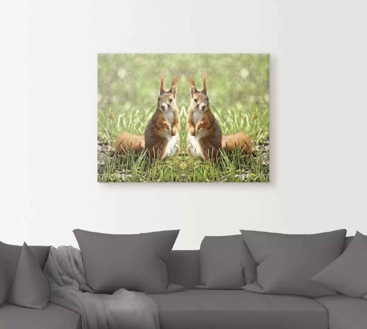 Artland Wandbild "Rote Eichhörnchen Zwillinge", Wildtiere, (1 St.), als Lei günstig online kaufen