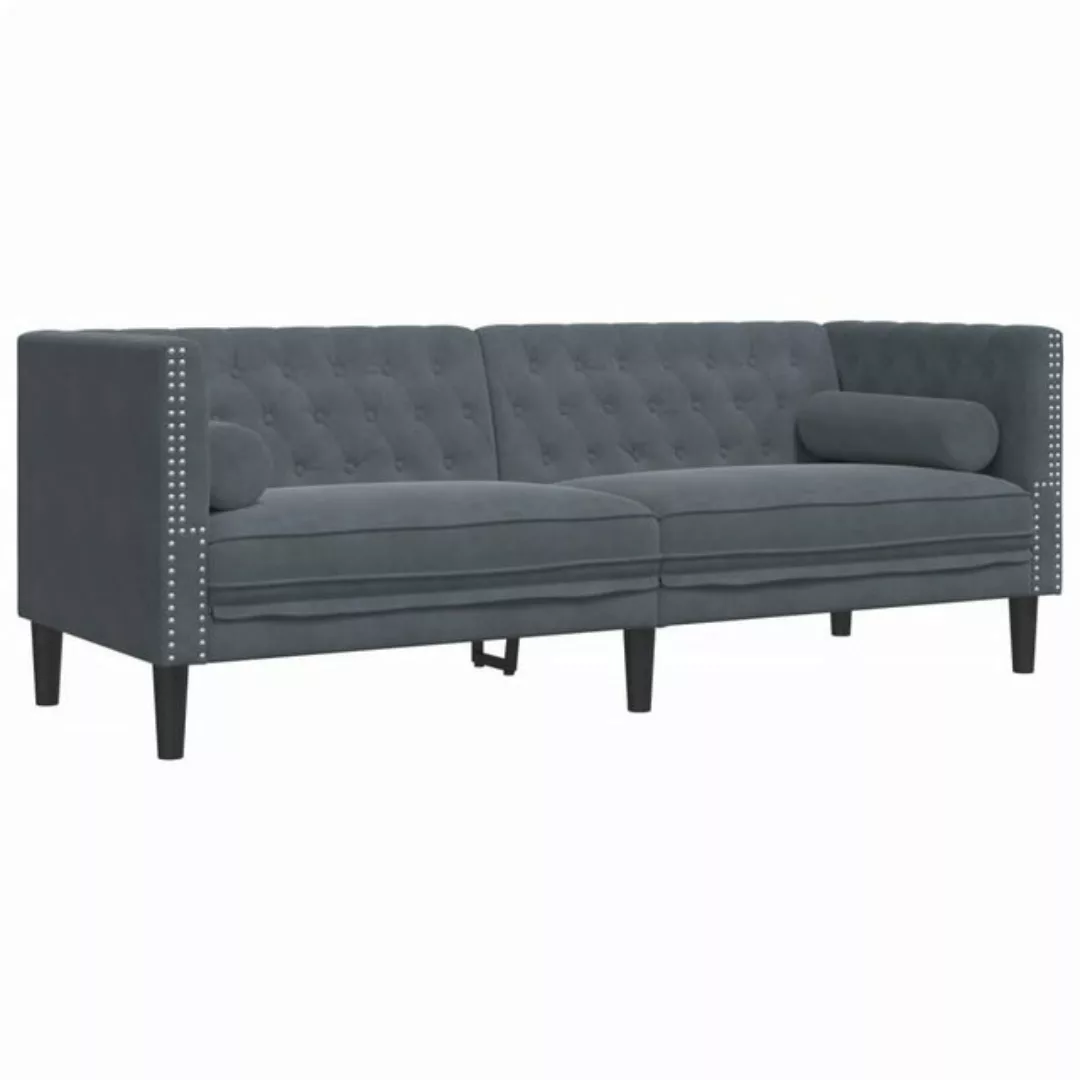 vidaXL Chesterfield-Sofa, Chesterfield-Sofa mit Nackenrollen 3-Sitzer Dunke günstig online kaufen