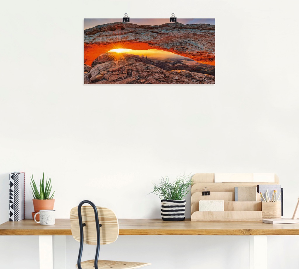 Artland Wandbild "Iconic Mesa Arch", Felsen, (1 St.), als Alubild, Outdoorb günstig online kaufen