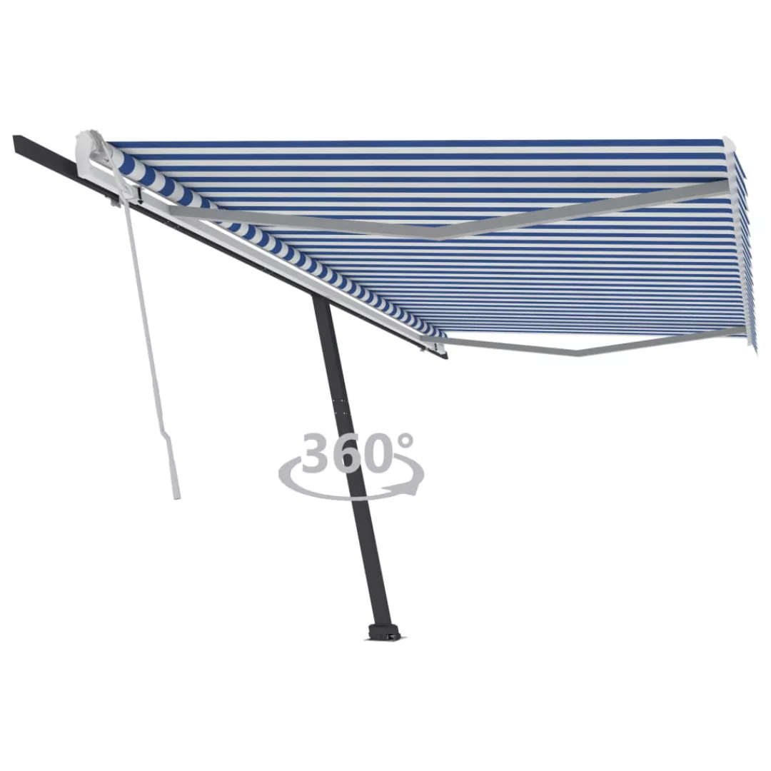 Standmarkise Einziehbar Handbetrieben 500x350 Cm Blau/weiß günstig online kaufen